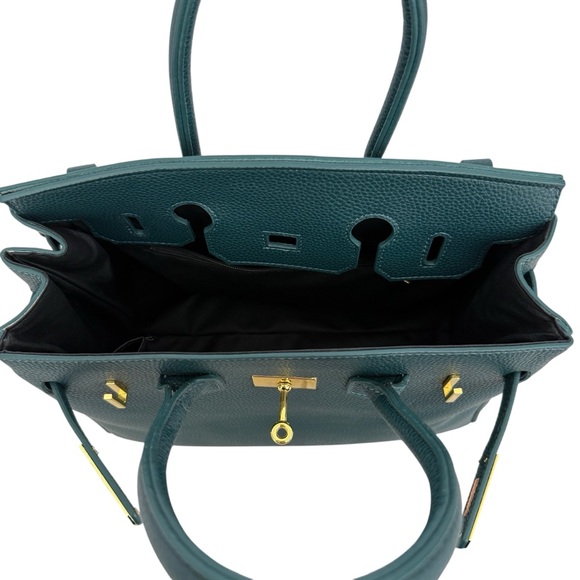 Elegant Green Leather Handbag - Picture 7 of 10